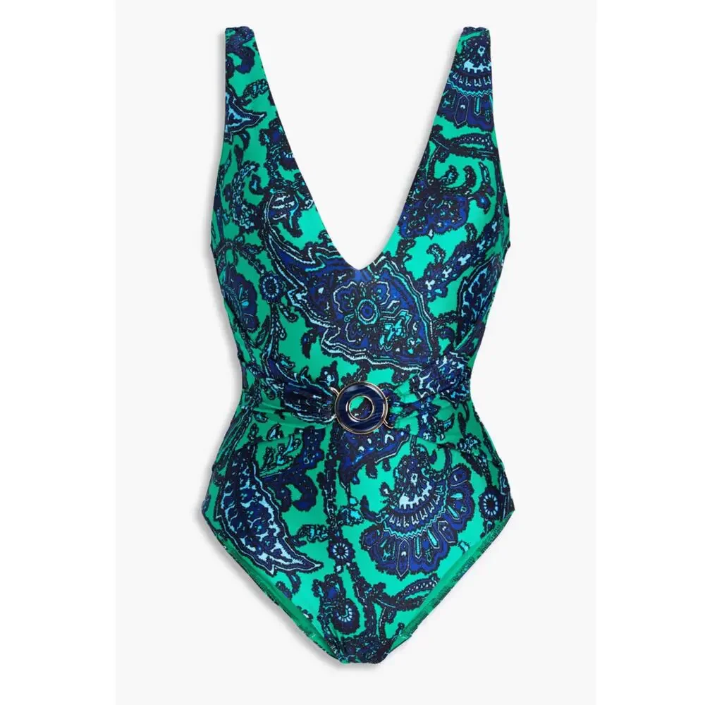 Zimmermann Tiggy Plunge Circle Link One-Piece Swimsuit NWT Size 4